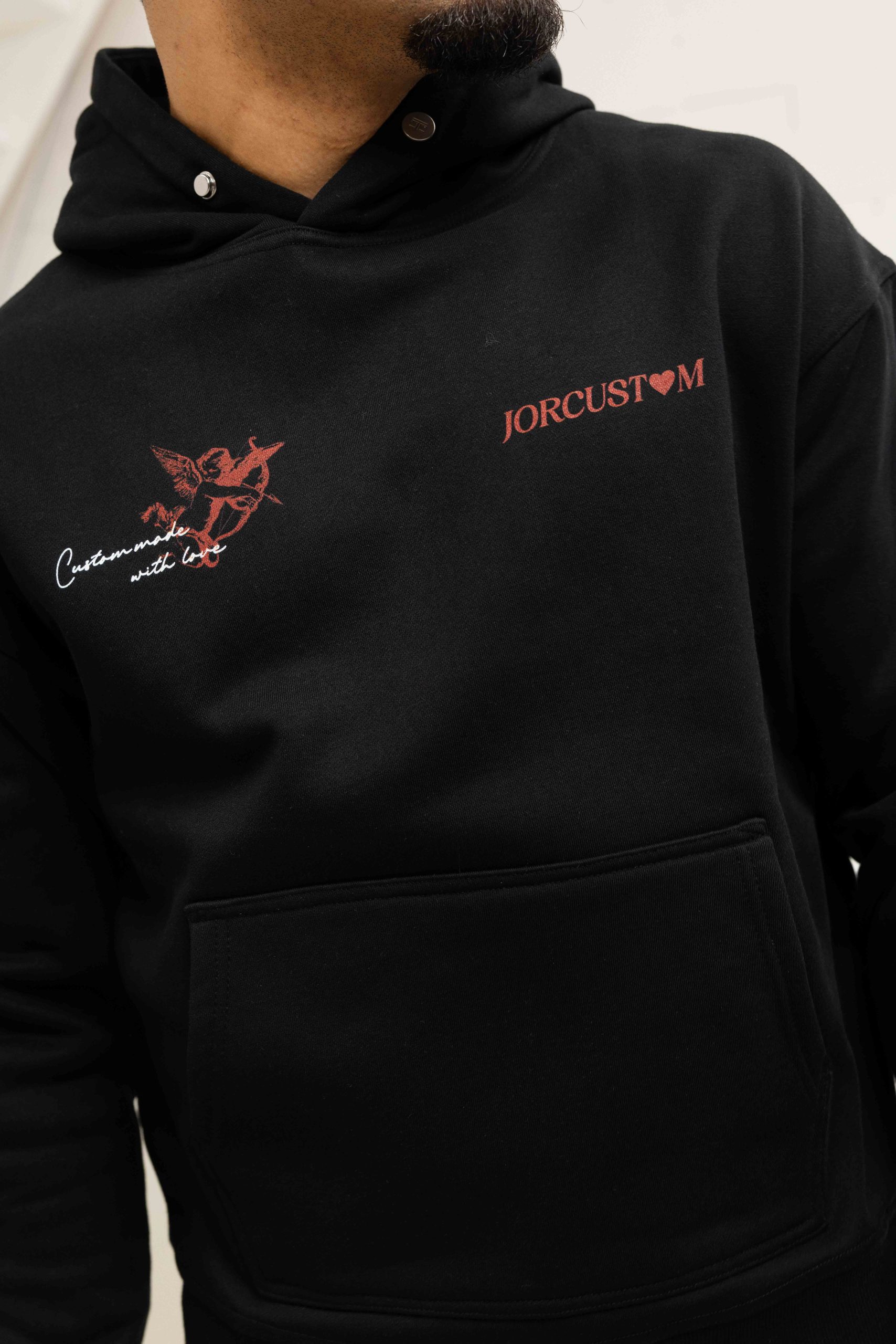 Jorcustom HeartAlwaysWins Oversized Hoodie Heren Zwart