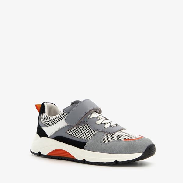 TwoDay leren jongens sneakers grijs
