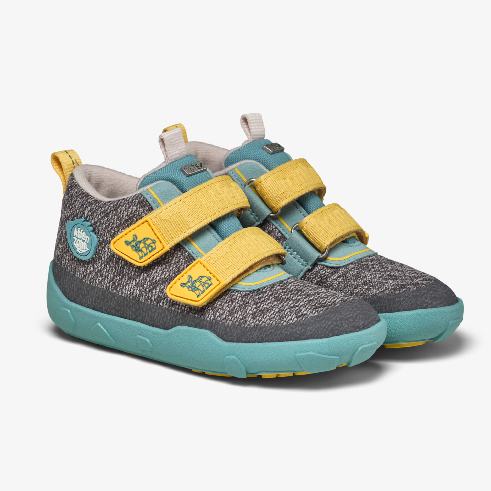 Affenzahn Knit Happy Nashorn Kinder Barfußschuhe grün