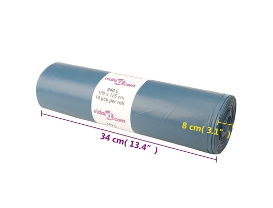 VIDAXL - Sacs poubelles 100 pcs bleu 240 l