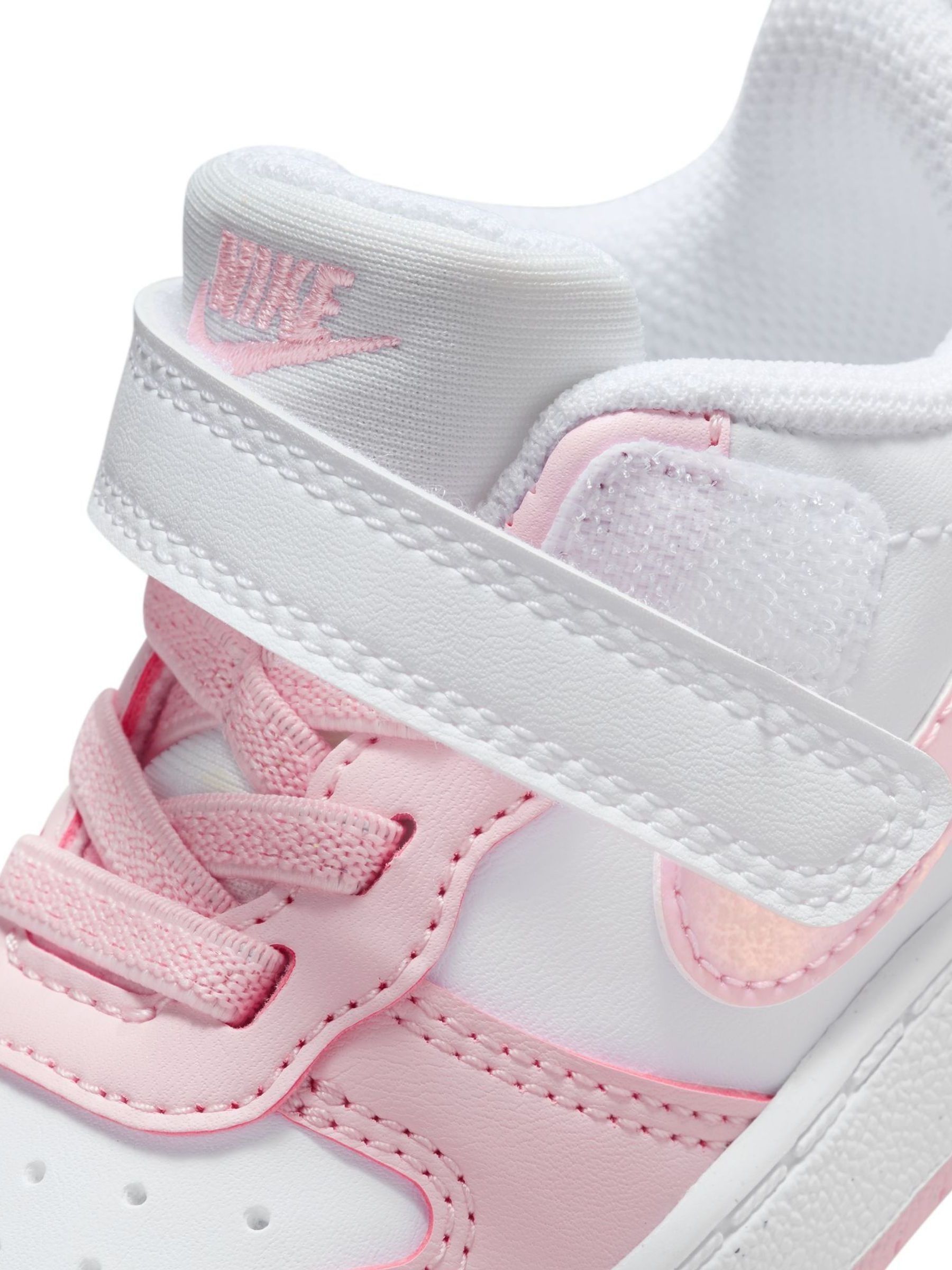 Wit/roze - Nike - Court Borough - Lage recraft-peutersneakers