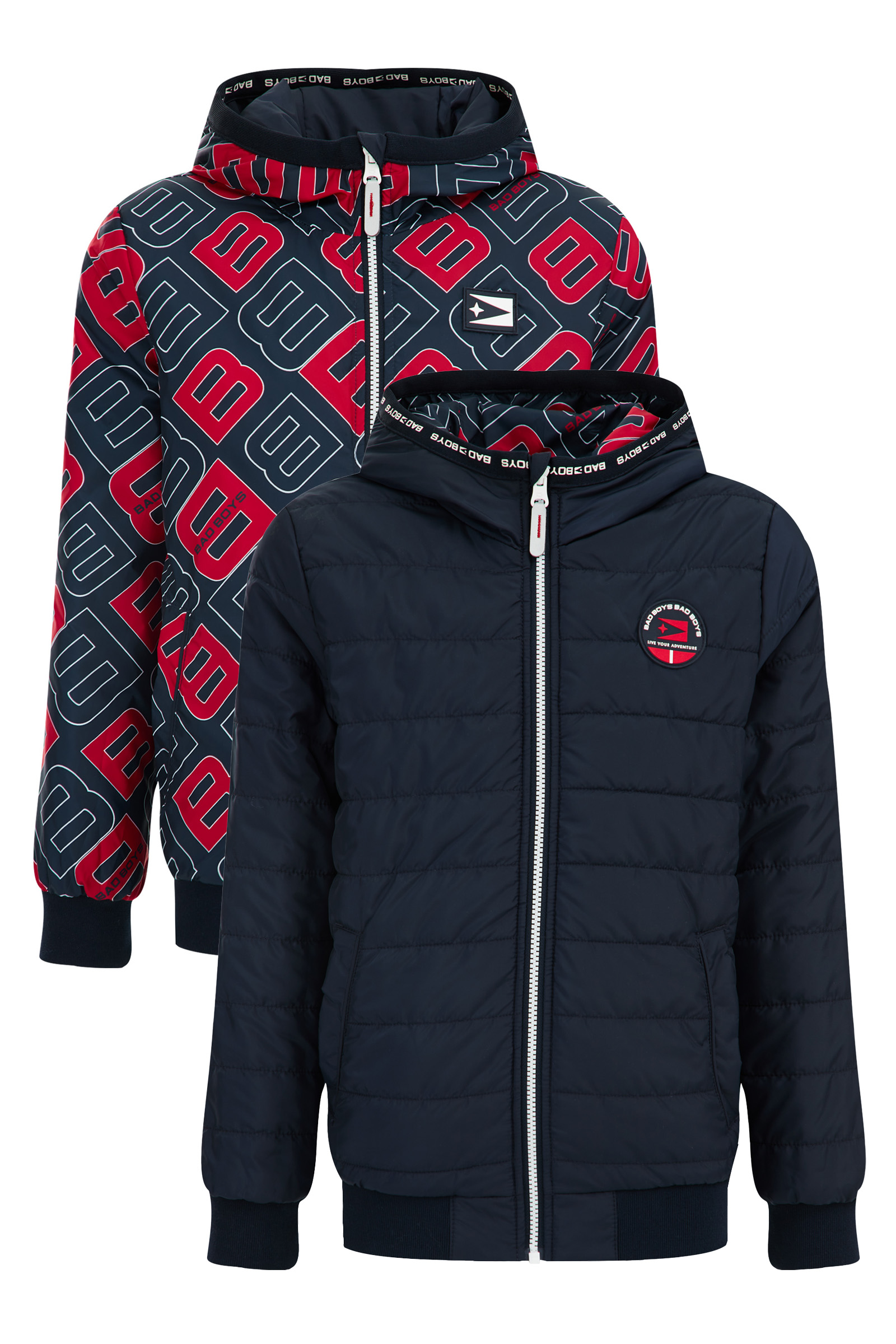 Jongens reversible jas Bad Boys Donkerblauw