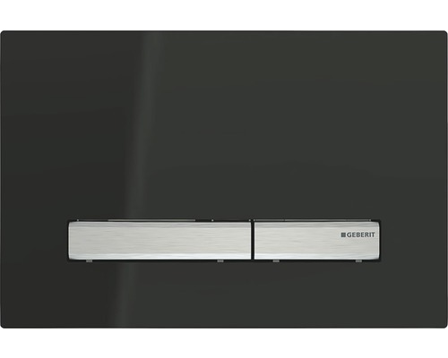 GEBERIT Sigma 50 bedieningsplaat, glanzend zwarte plaat / glanzend chromen knop, 115.788.DW.2