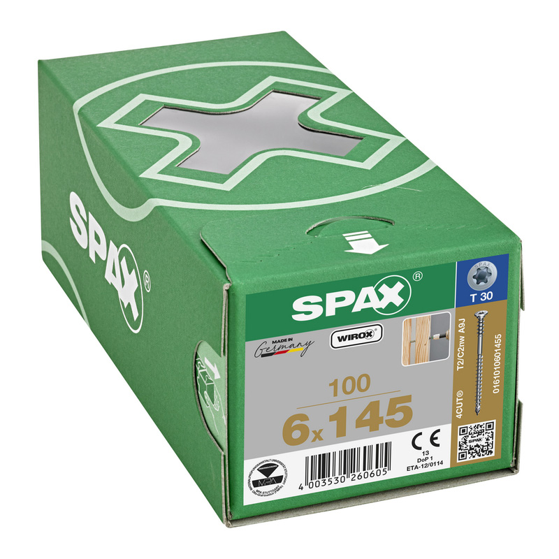 Spax stelschroeven platkop deeldraad 6x145mm TX30