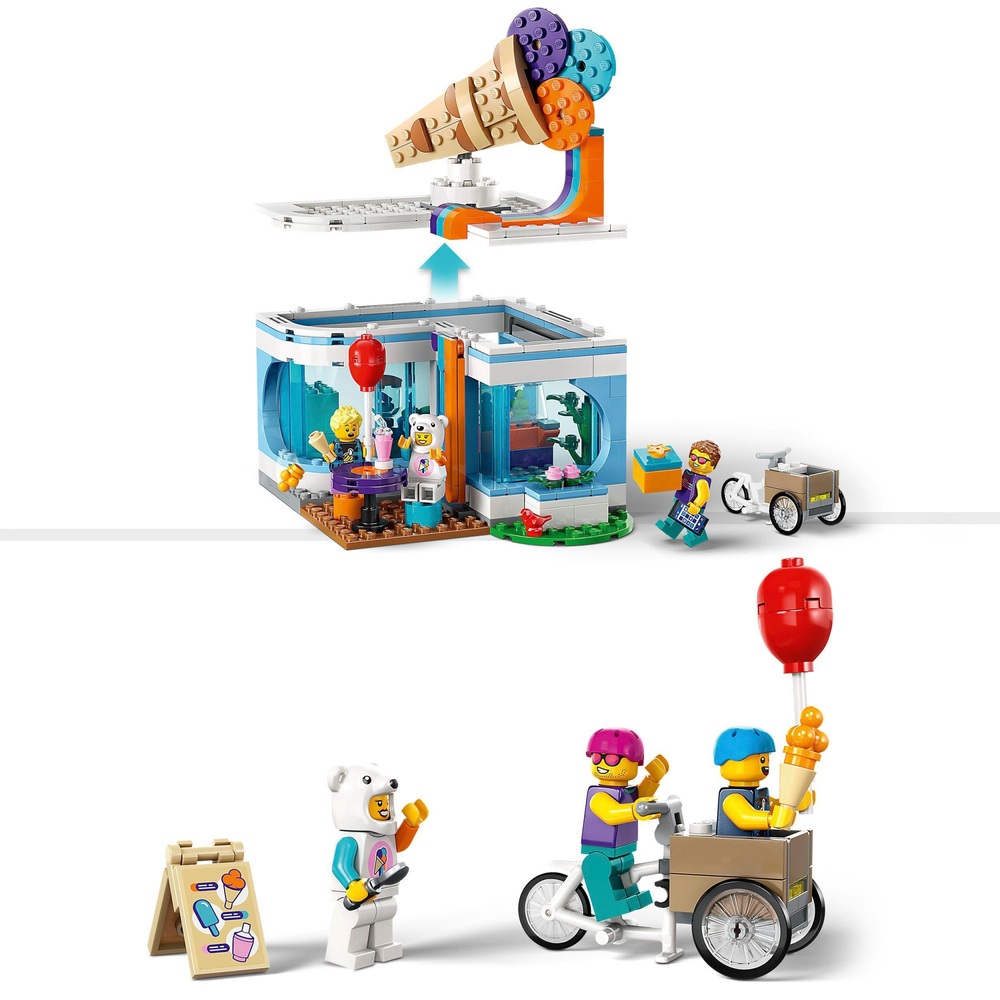 LEGO City 60363 Eisdielen-Spielset mit Spielzeugwagen und Fahrrad