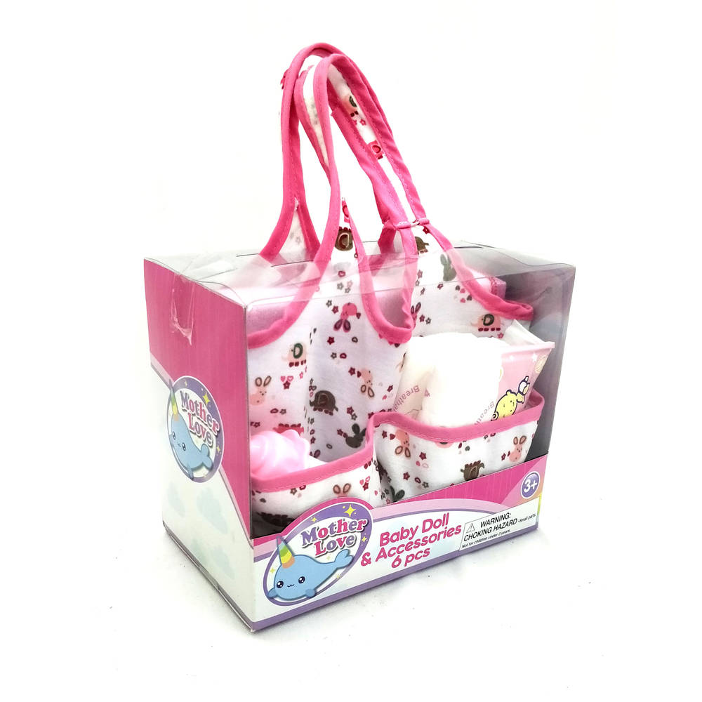 Poppenaccessoires in tasje 5-delig