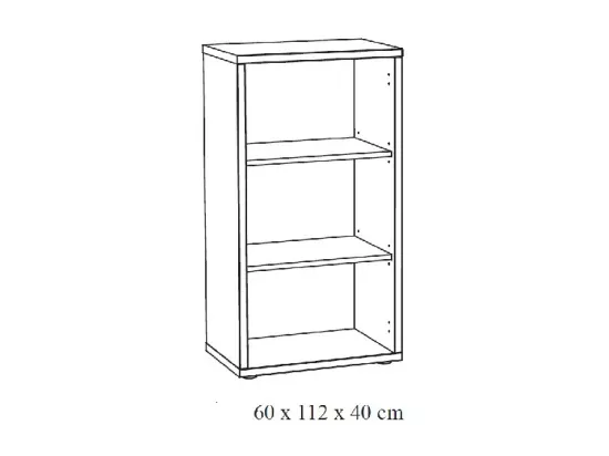 Bibliothèque de bureau avec 2 étagères – Collection SOON – Blanc Mat