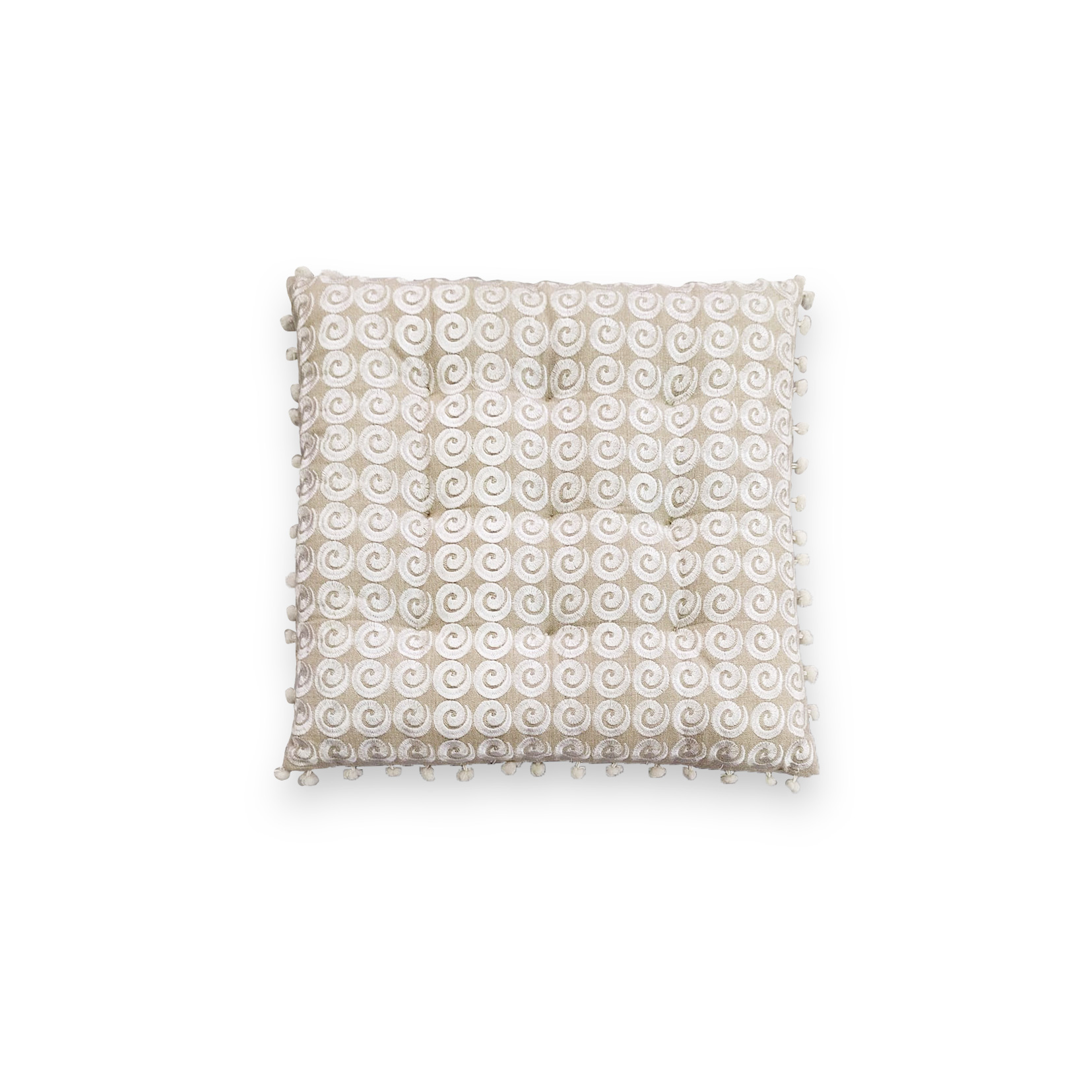 Kissen 'Alluv', beige-weiß, B 40 cm, L 40 cm, H 5 cm von fischer's lagerhaus