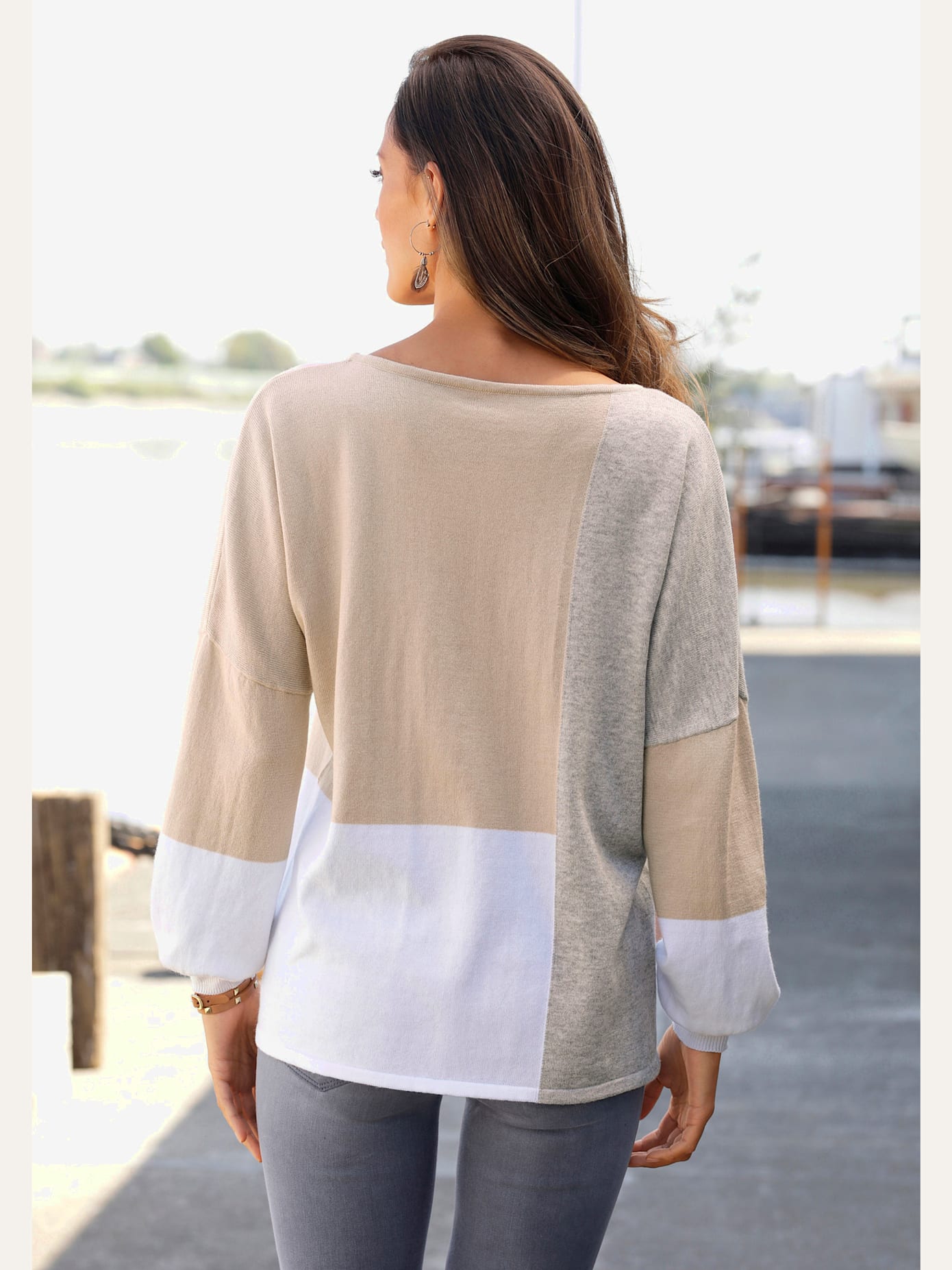 Pull col rond pull ample avec motif graphique