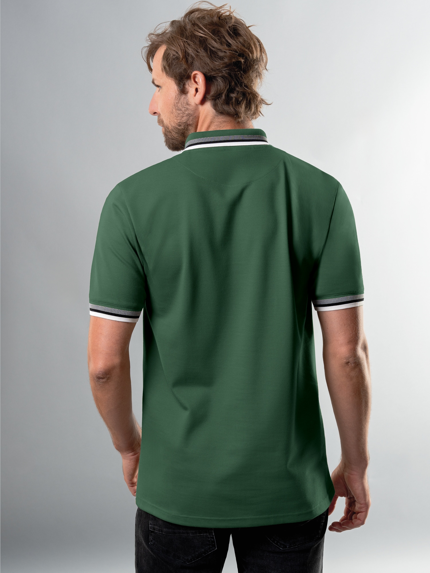 Poloshirt mit Reißverschluss Efeu
