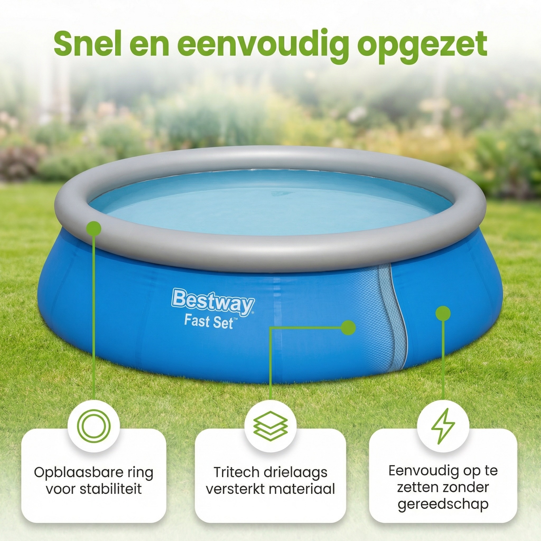 Bestway fast set 457x122cm zwembad – 4-delig