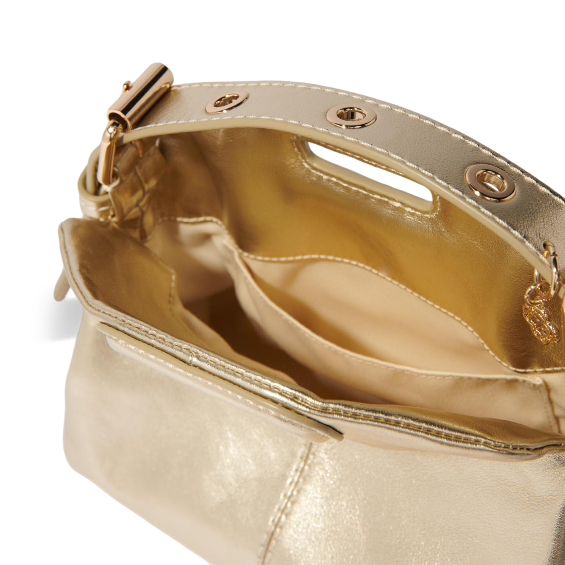 MISS M MINI - Sac bandoulière en cuir lisse | Doré