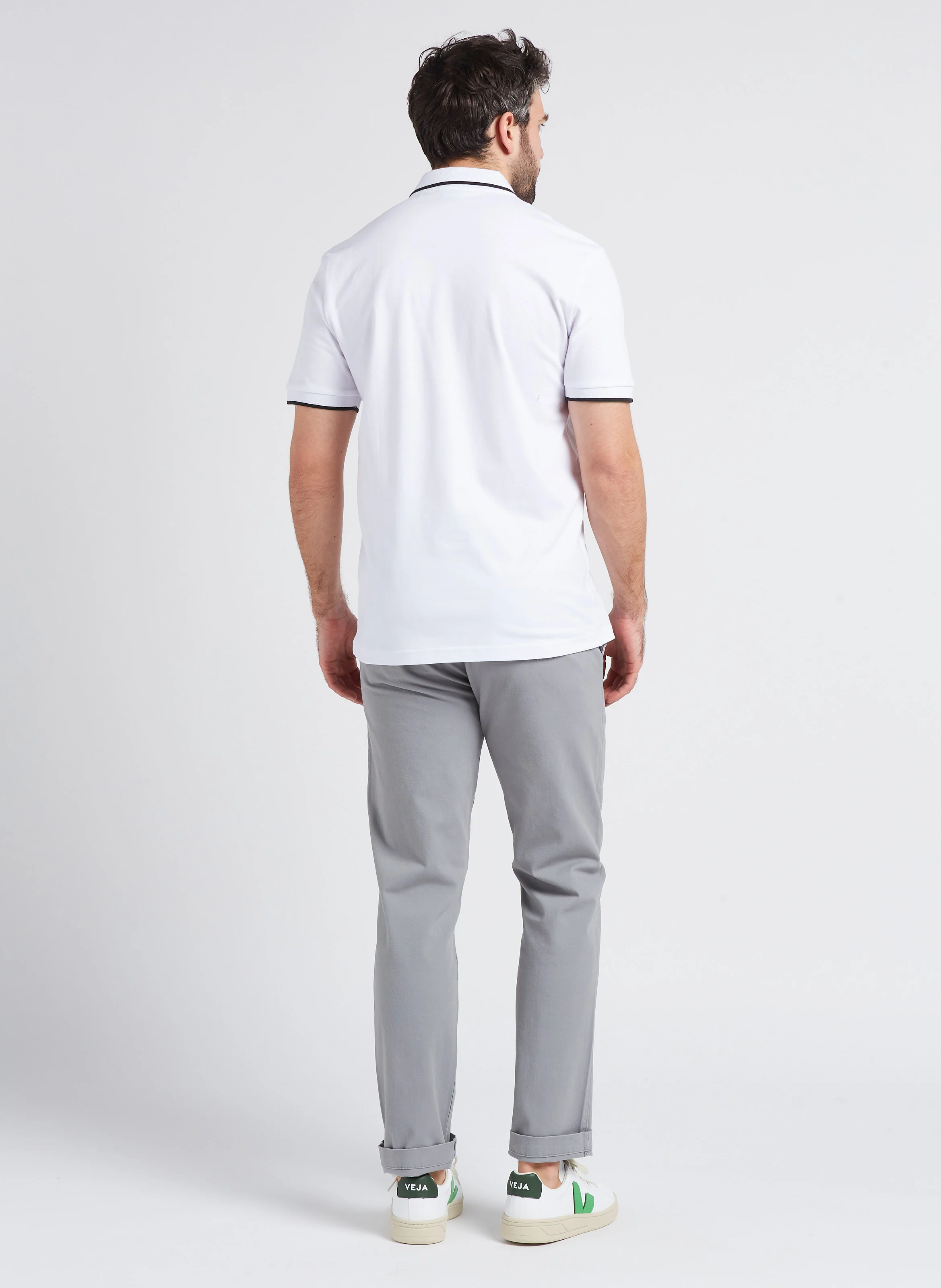 Pantalon slim en coton mélangé | Gris