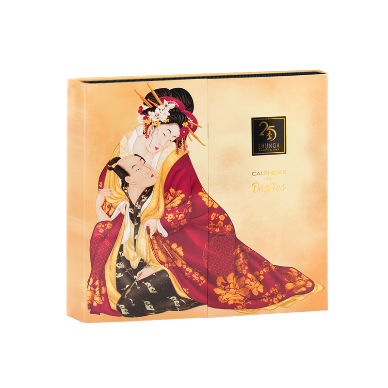 (38x38.5cm) Erotik Adventskalender Geschenk Weihnachts Kalender mit Massage Öl / Accessoires / Gleitgel für Erwachsene - Desire