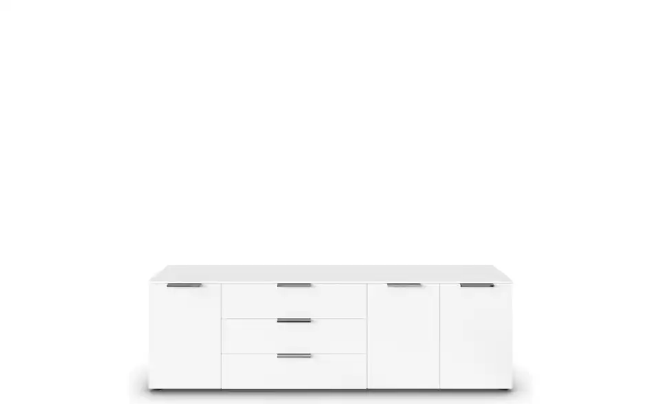 Sideboard Weiß Front: Dekor, Oberboden: Dekor Weiß verchromt
