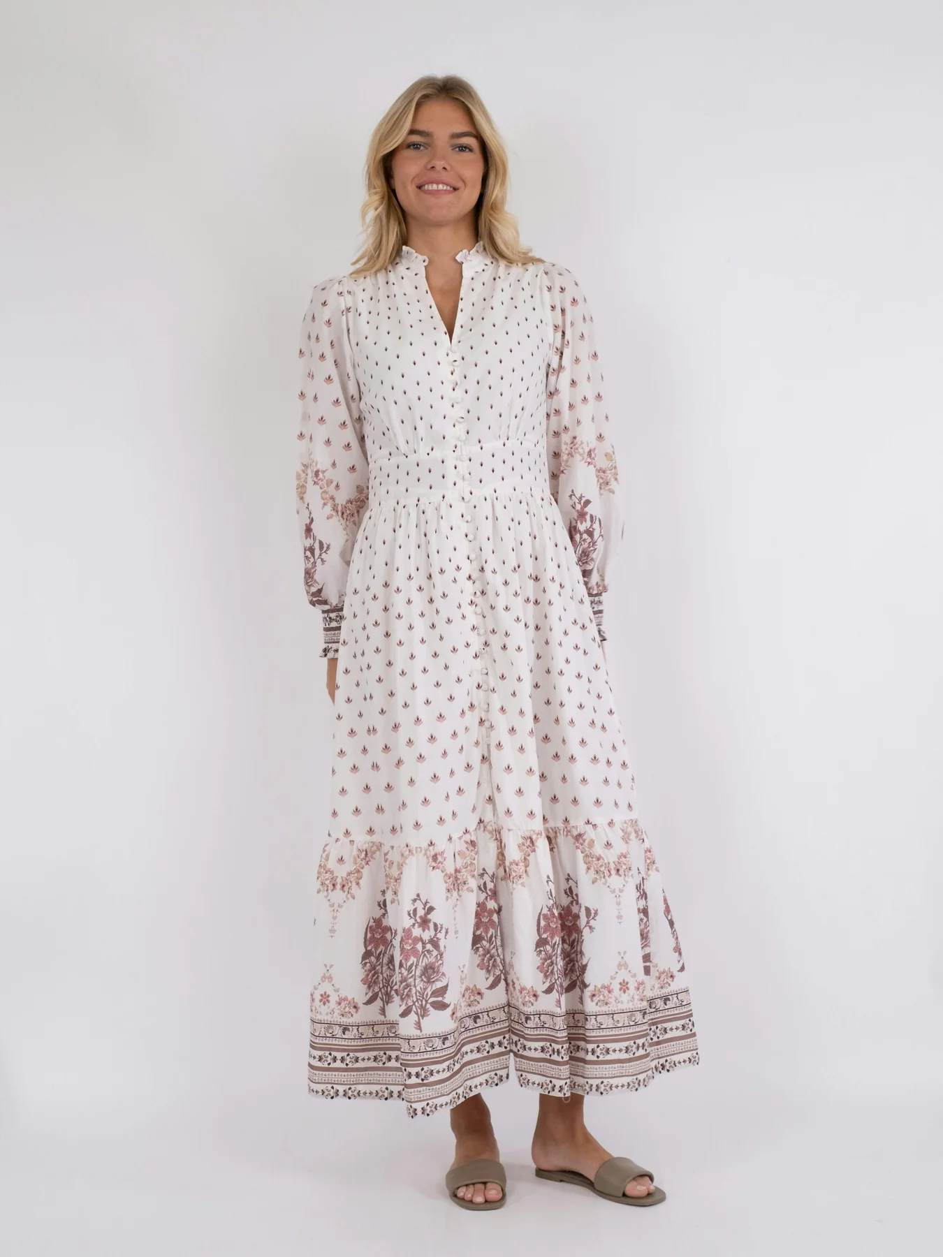 Neo Noir Anabel Floral Border Dress