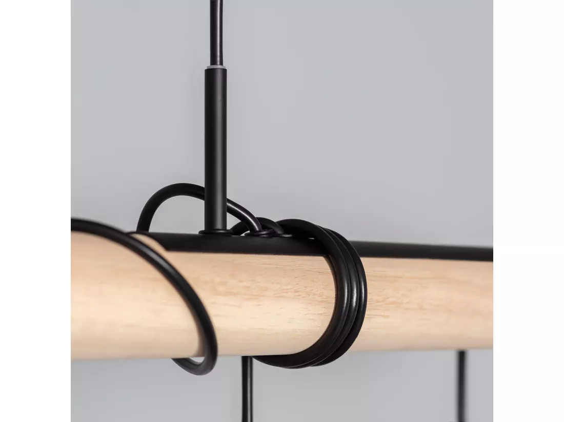 Suspension Métal et Bois Monah Noir