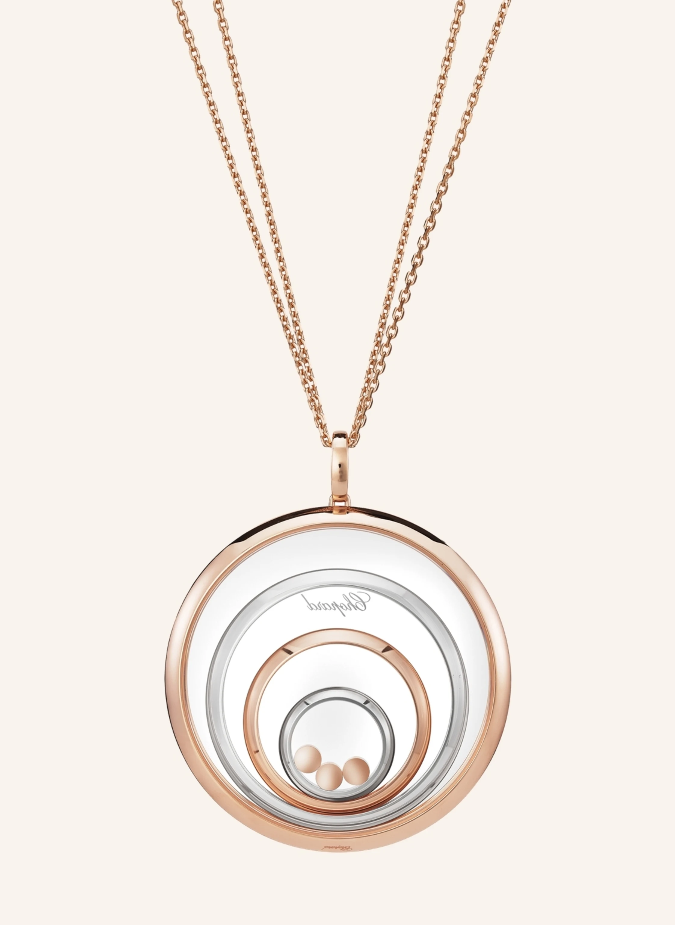 Chopard Anhänger HAPPY SPIRIT Anhänger aus 18 Karat Weißgold, aus 18 Karat Roségold und Diamanten