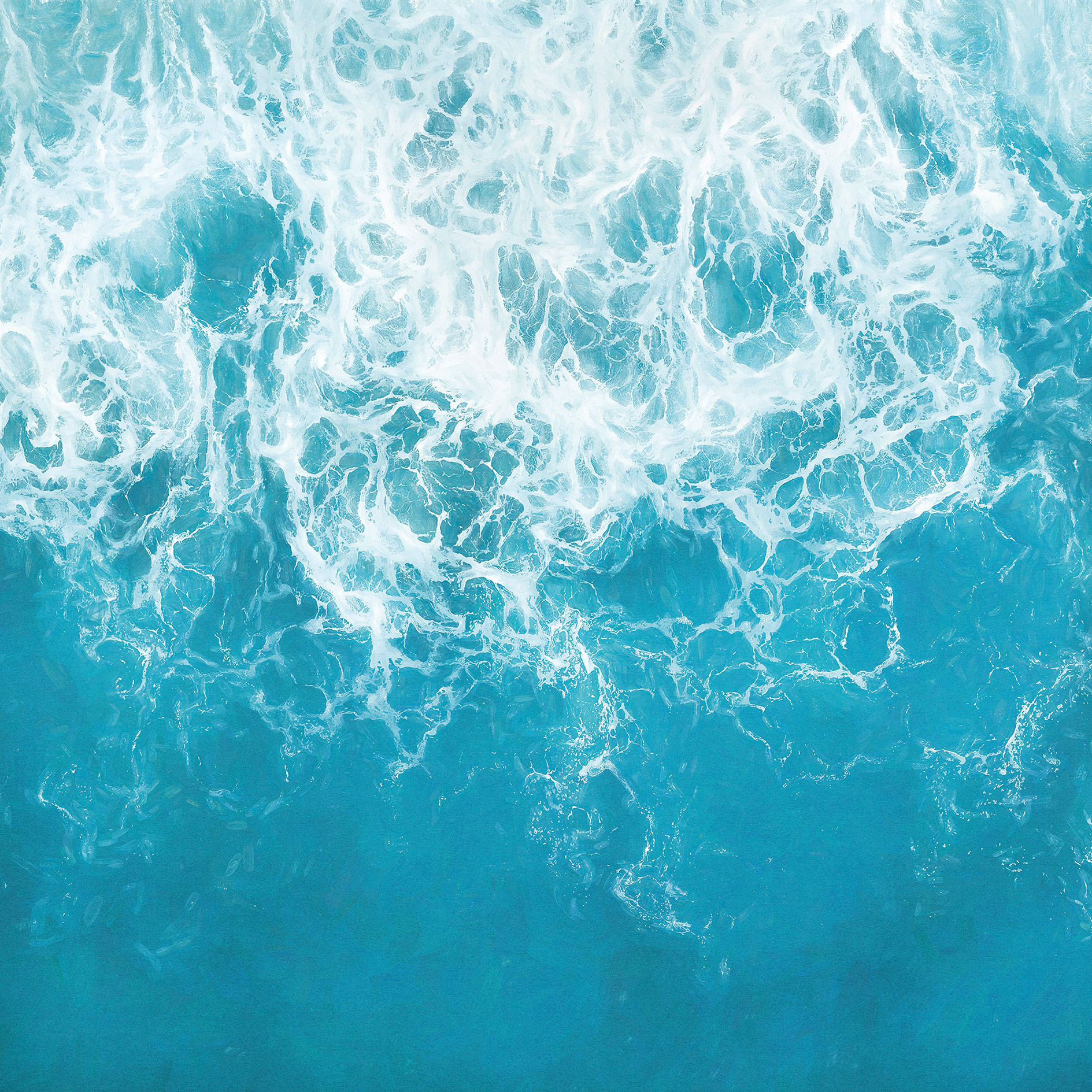 Vlies-Fototapete THE SHORE - blau-weiß - 250x250 cm