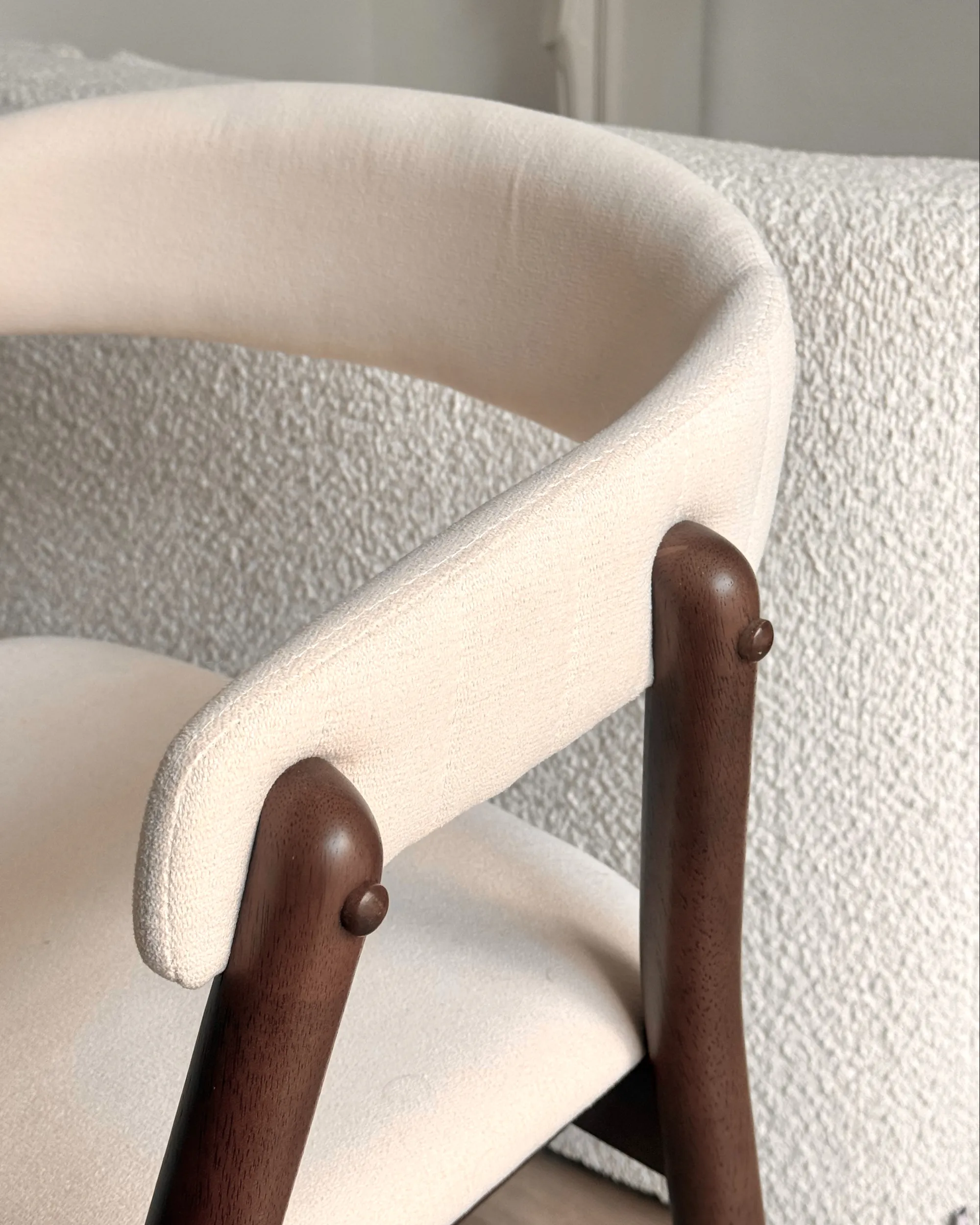 Set van 2 eetkamerstoelen MYLO Stof Gebroken wit/donkerbruin