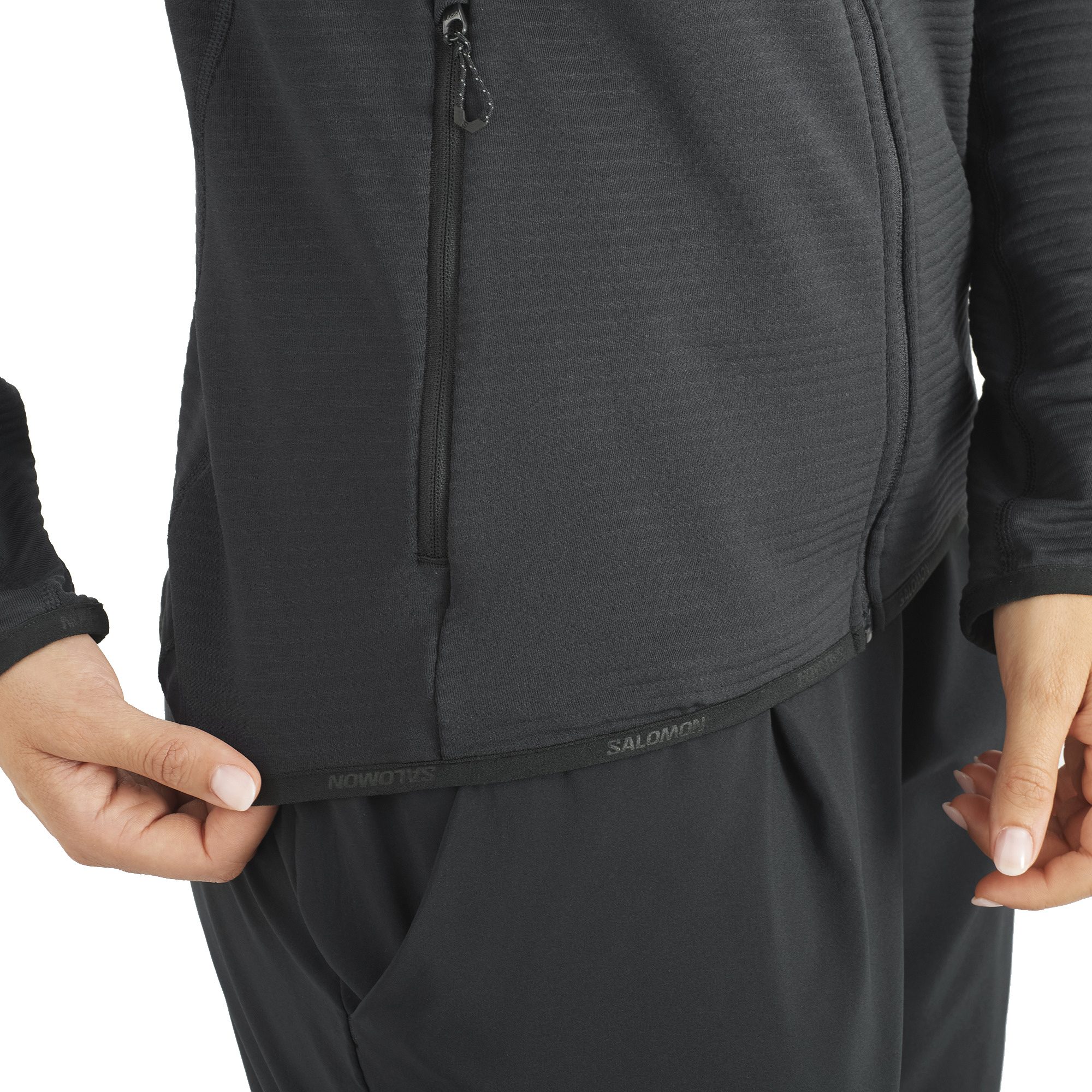 Salomon Essential Lightwarm HD Midlayerjacke Damen schwarz