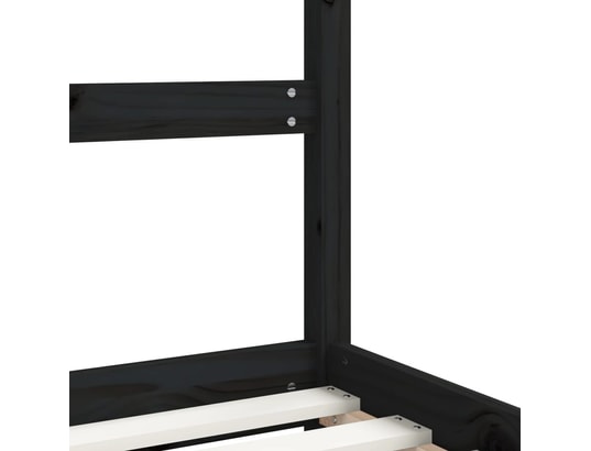 VIDAXL - Lit enfant Cadre de lit pour enfant noir 70x140 cm bois de pin massif