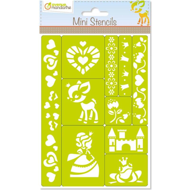 Mini Stencils, Princesses - Vert