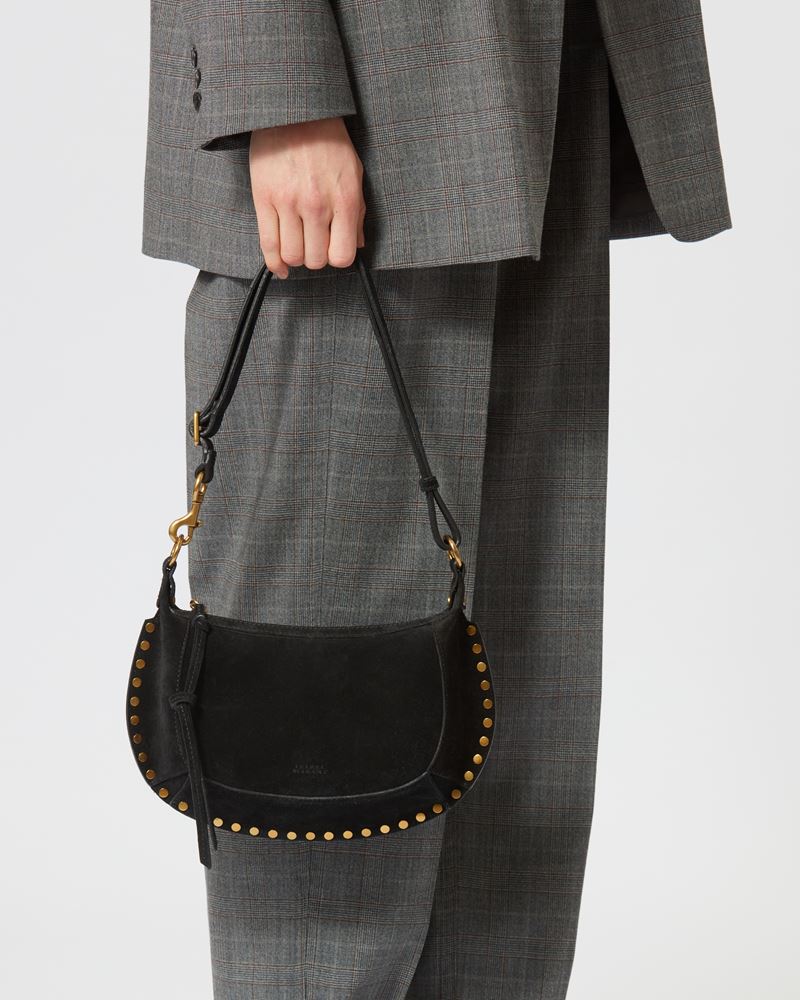 SAC PORTÉ ÉPAULE EN CUIR VELOURS OSKAN MOON