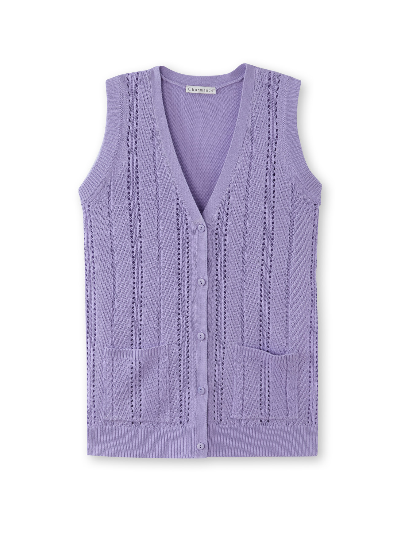 Gilet sans manches point ajouré