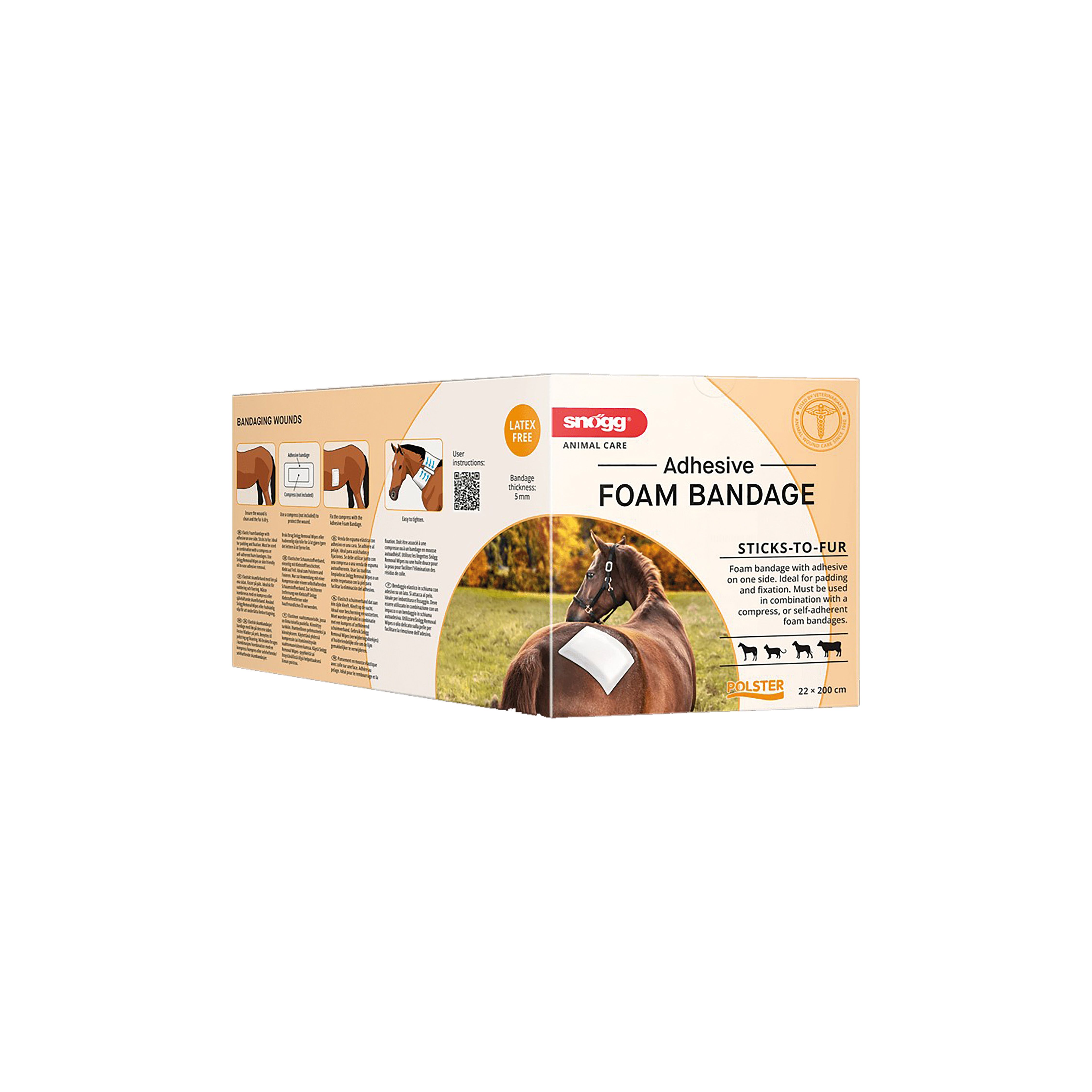 Snögg Animal Polster - Adhesive Foam Bandage, 22 cm x 2 m