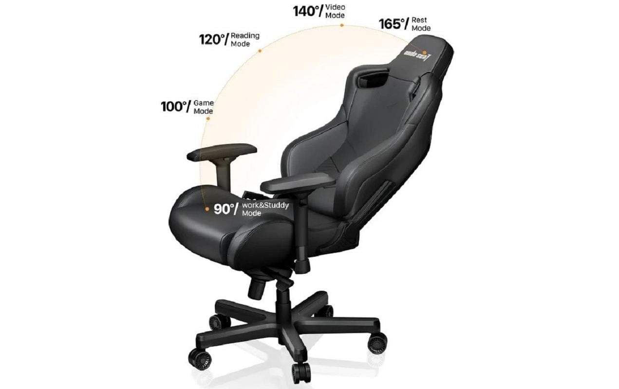 Gaming-Stuhl Kaiser 2 Schwarz<br>Gaming-Stuhl aus Kunstleder und mit einer Belastbarkeit von bis zu 120 kg