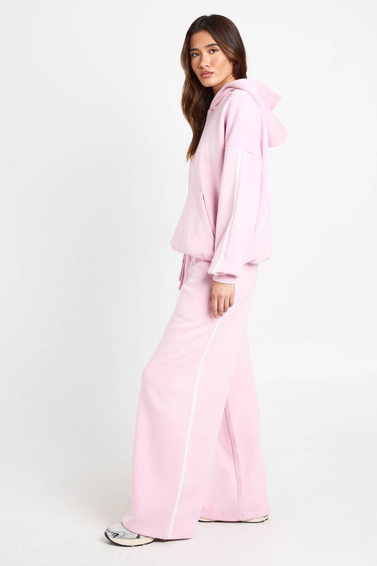 boohoo Survêtement à Casynthétiqueche Jambes Droites avec Bandes Latérales