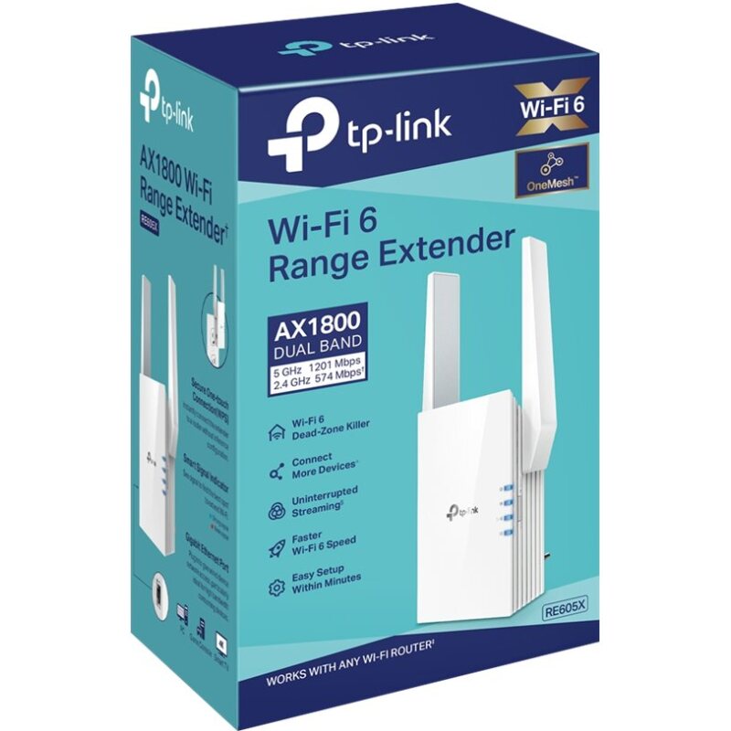 TP-Link RE605X prolongateur réseau Répéteur réseau Blanc 10, 100, 1000 Mbit/s