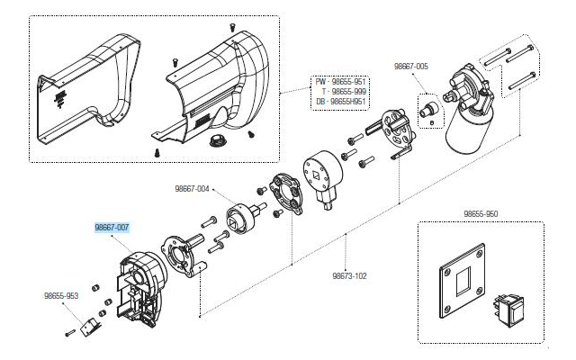 Fiamma Gehäuseverschluss rechts für Motor Kit F45s - Fiamma Ersatzteilnummer 98667-007