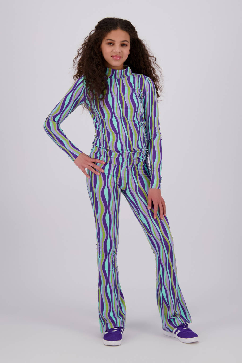 Raizzed flared legging paars