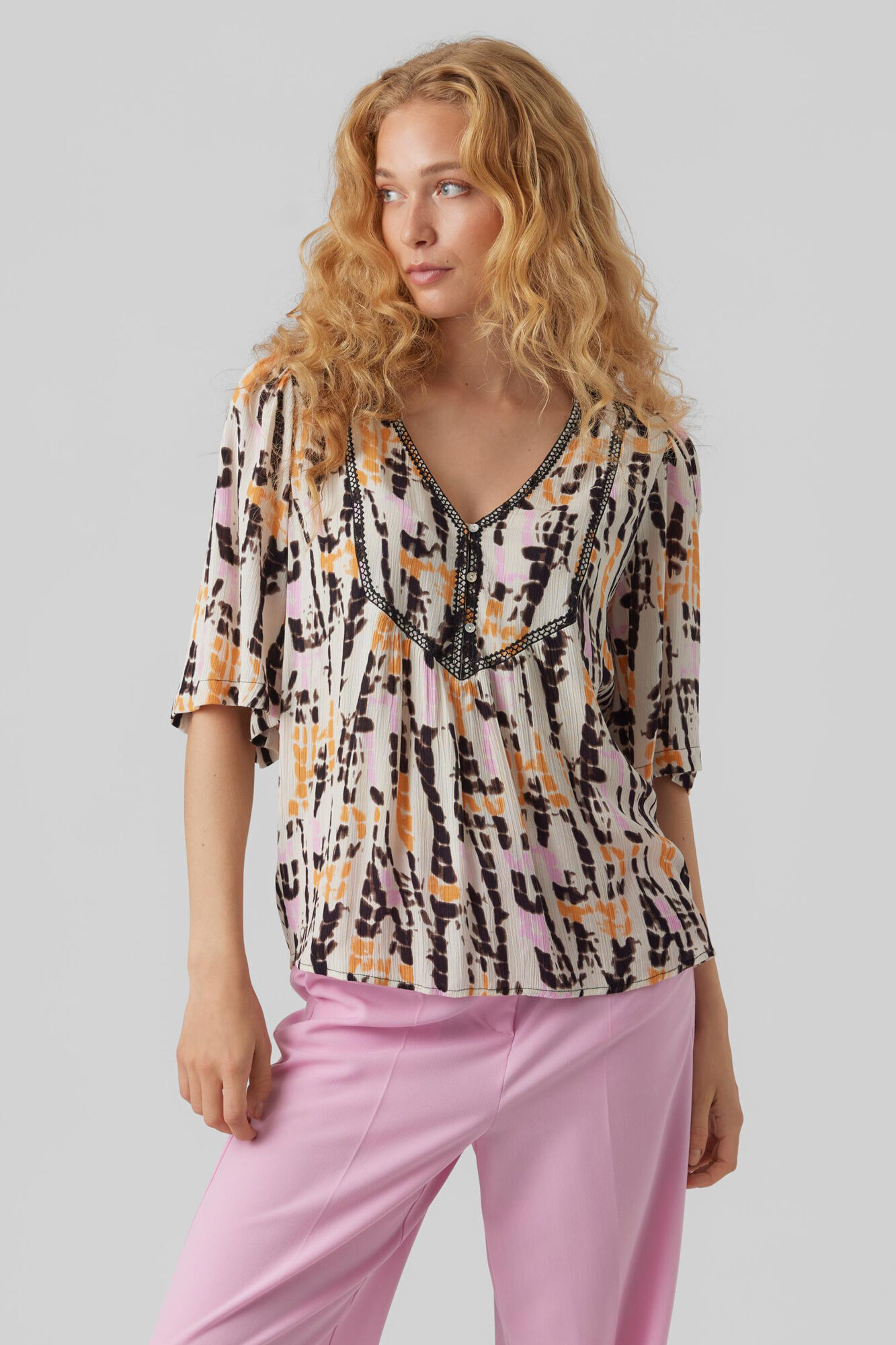 Blusa de manga 2/4 - Cinza