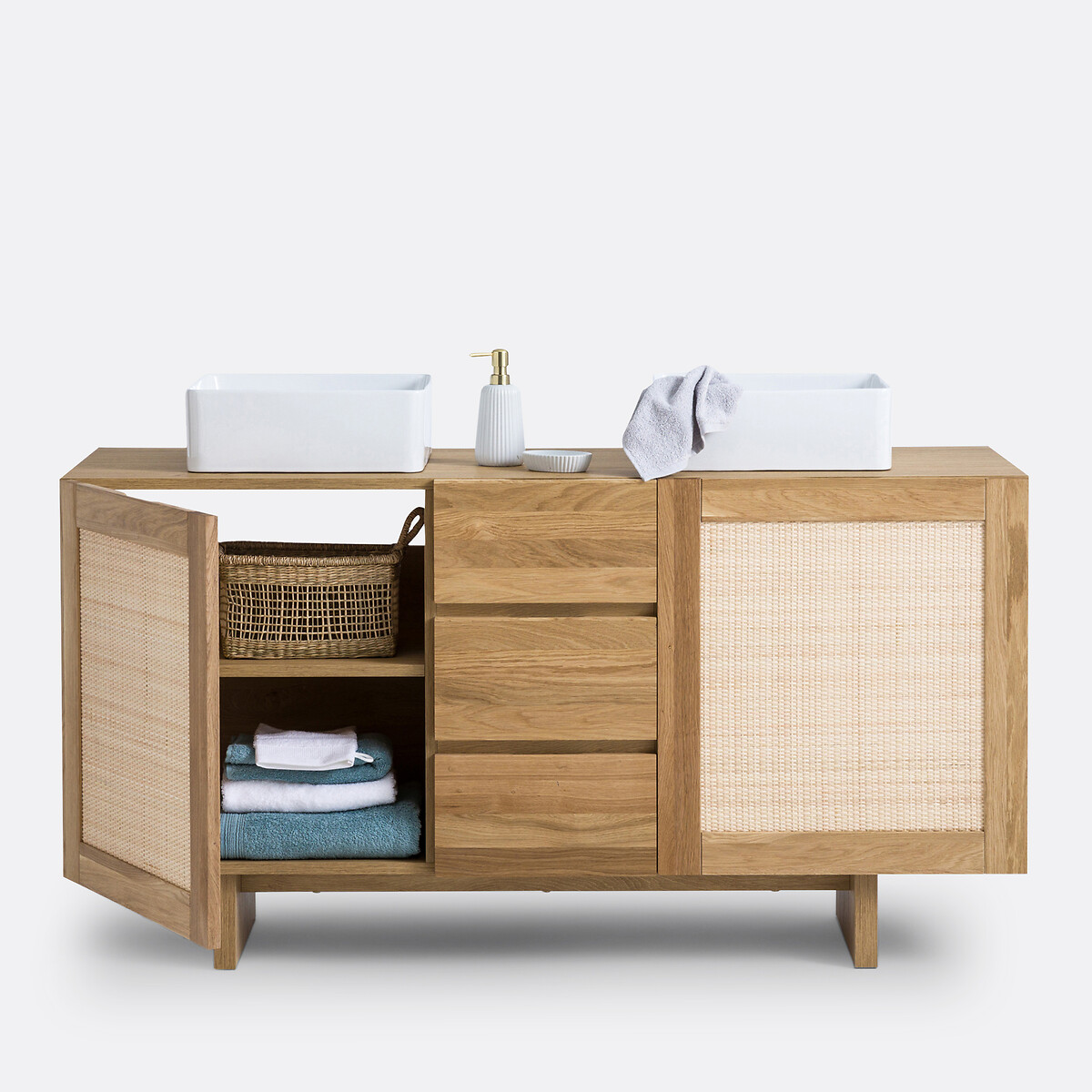 LA REDOUTE INTERIEURS<br>Lavatório duplo em rattan L145cm, Arty