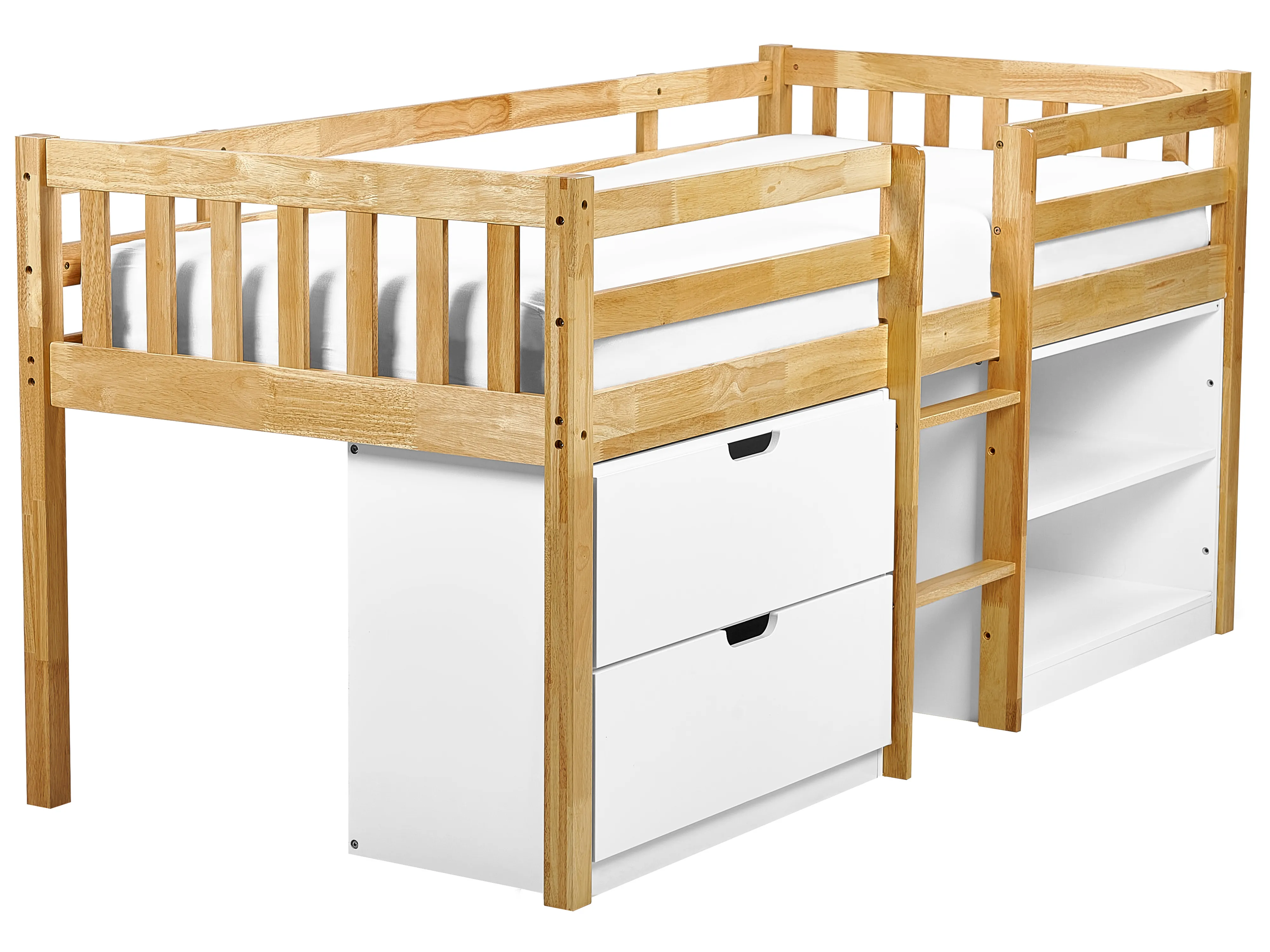 Verhoogd bed Hout SUSVILLE 90 x 200 cm Lichtbruin