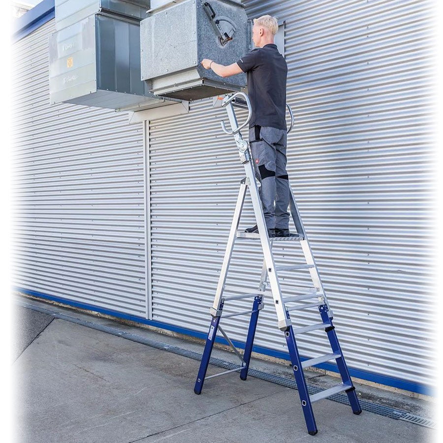 MUNK insteekplatformladder, basiselement met 3 treden en inklapbare handgrepen