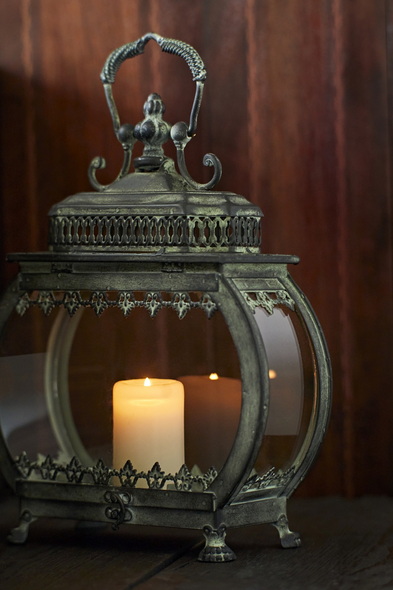 Laterne 'Henriette', aus Metall und Glas, H 30,5 cm, B 24 cm, L 10 cm von fischer's lagerhaus