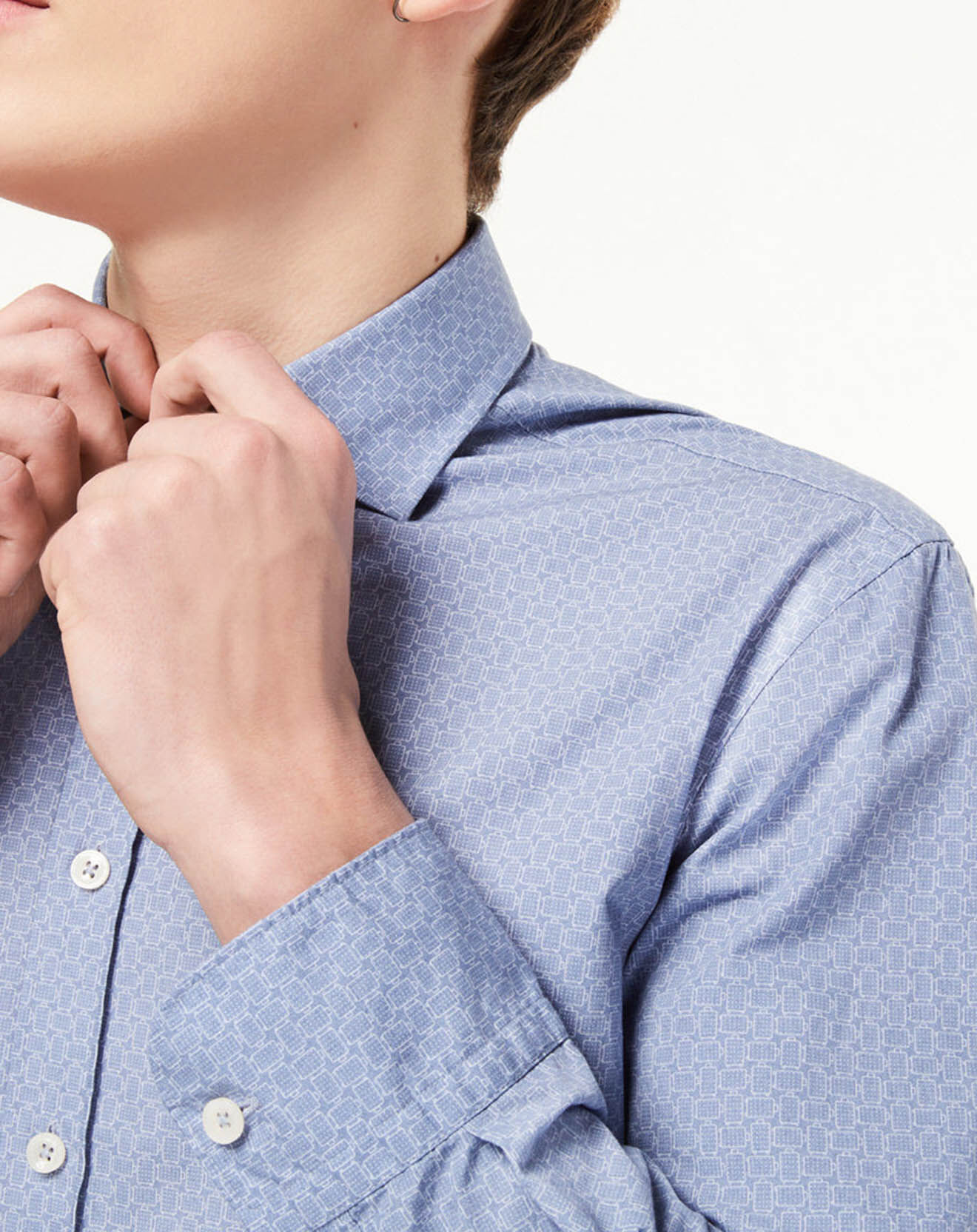 Hackett London Chemise Slim Fit Valise imprimée bleue