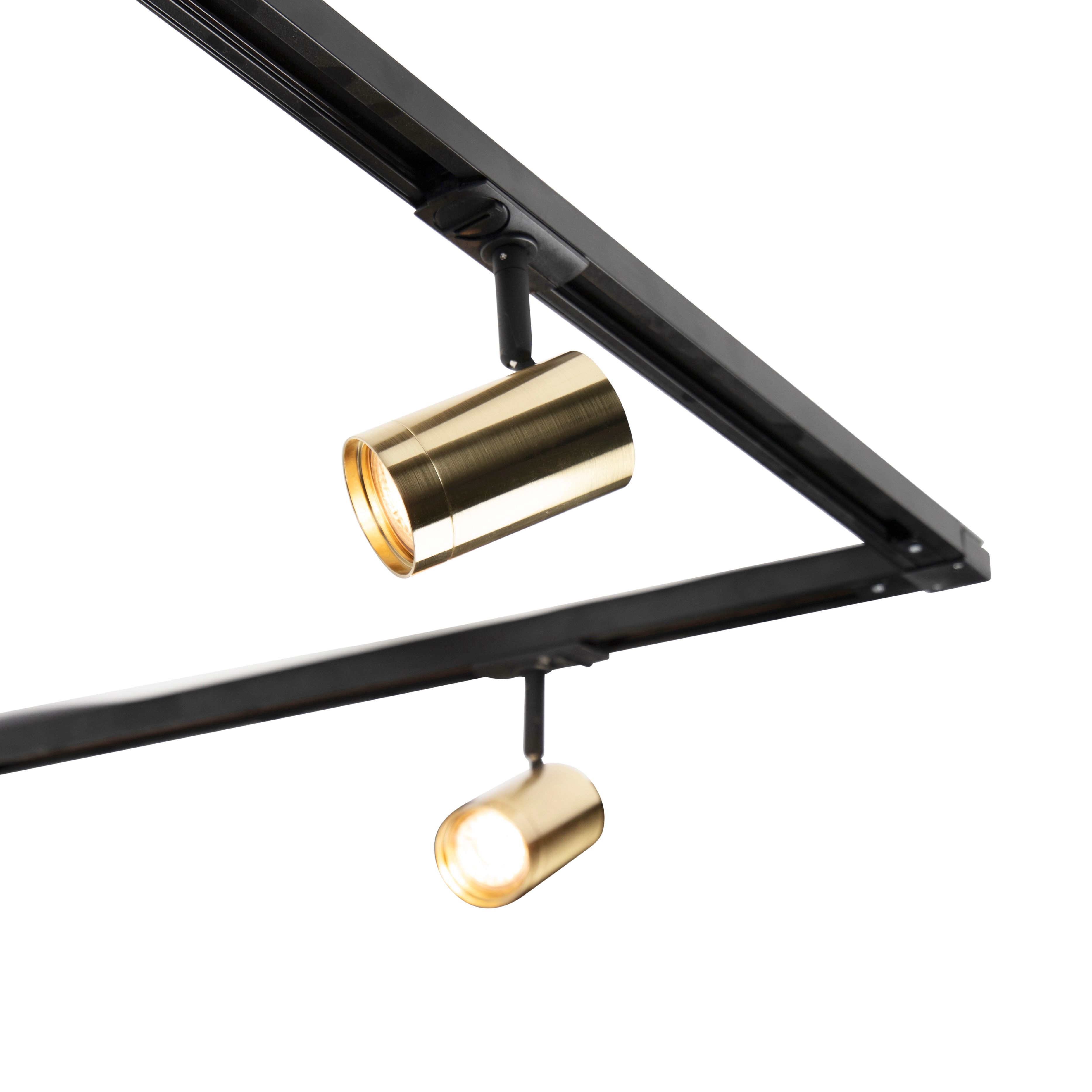 Modern railsysteem met 5 spots goud 1-fase  - Iconic Jeana