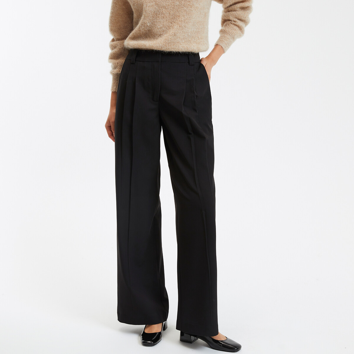 COLEÇÕES LA REDOUTE<br>Calças largas com pregas