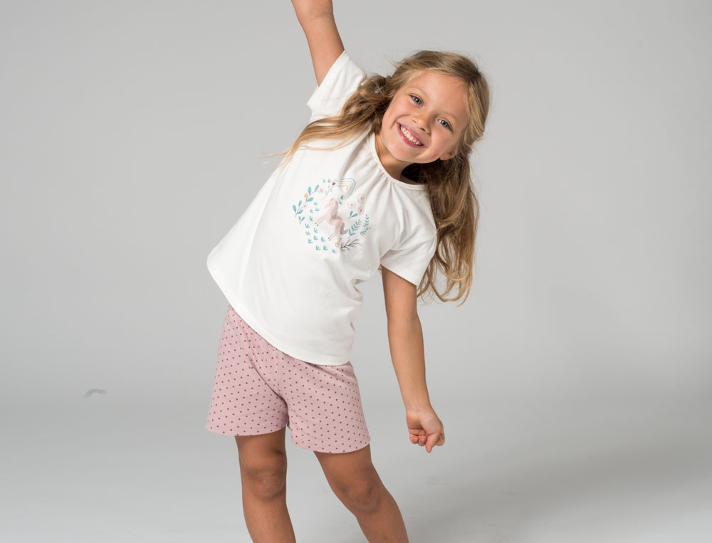 Pyjama short enfant-Au pays des licornes