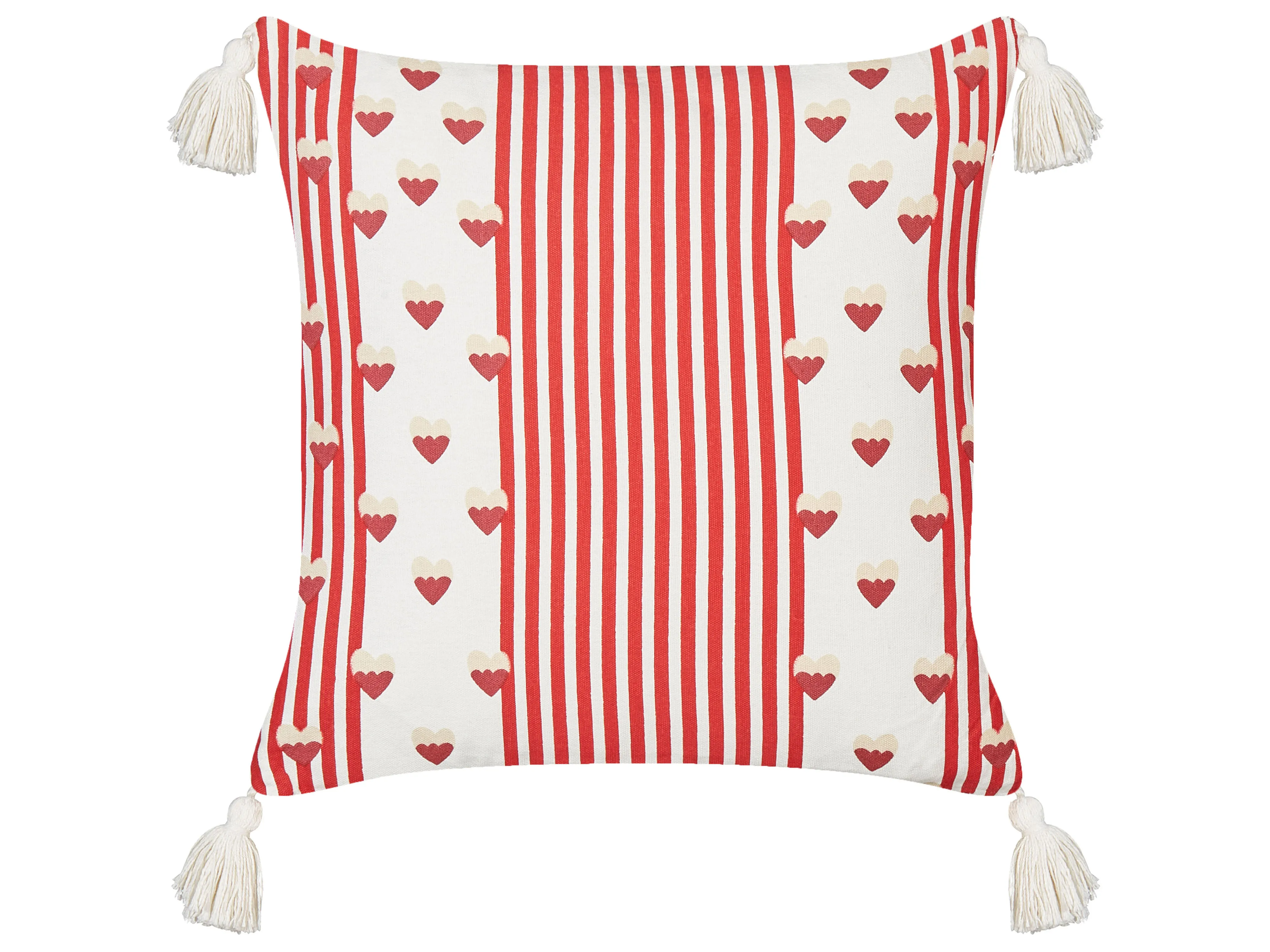 Set van 2 sierkussens BANKSIA Katoen 45 x 45 cm Rood gestreept