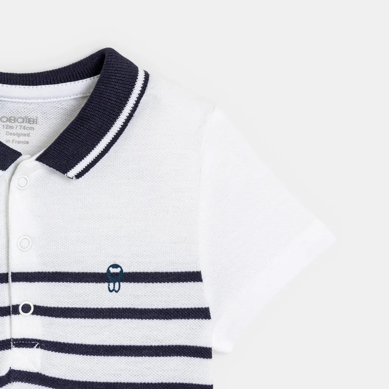 Body maille piquée col polo (lot de 2) bleu naissance Bleu