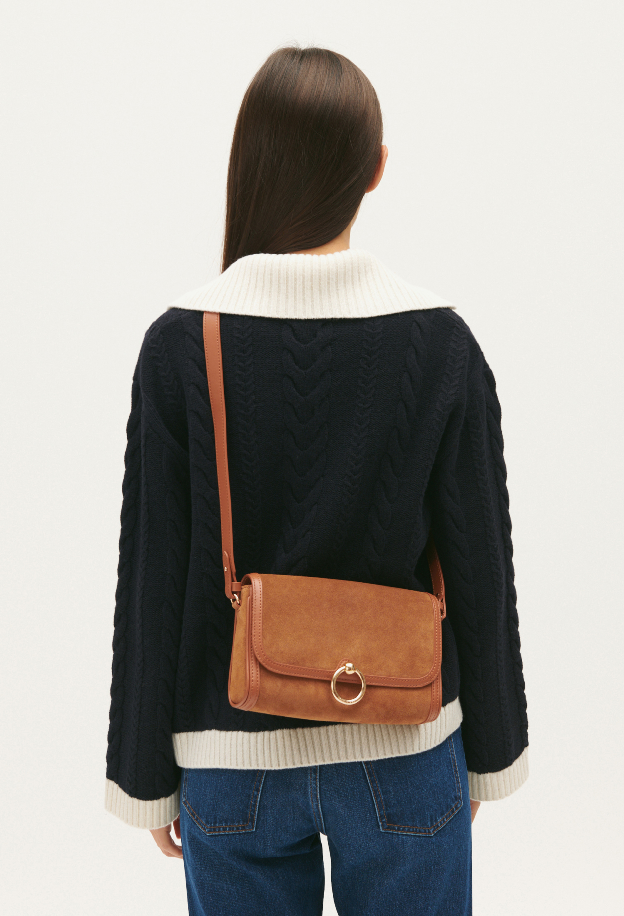 Sac Anoushka cuir su&egrave;de caramel