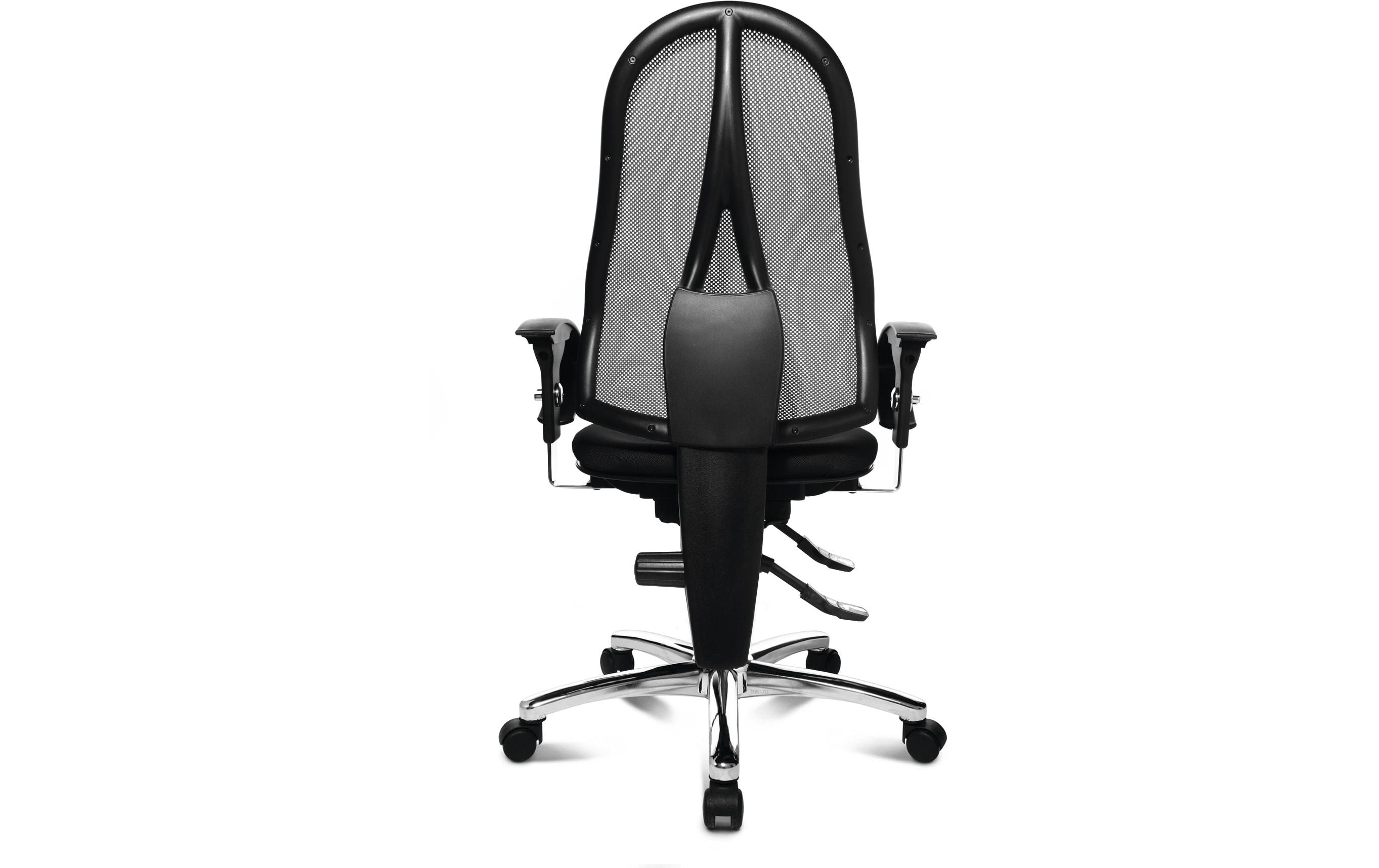 Bürostuhl Sitness 15, Schwarz<br>Fitness-Drehstuhl mit balancierender Sitzfläche in Netz-Optik
