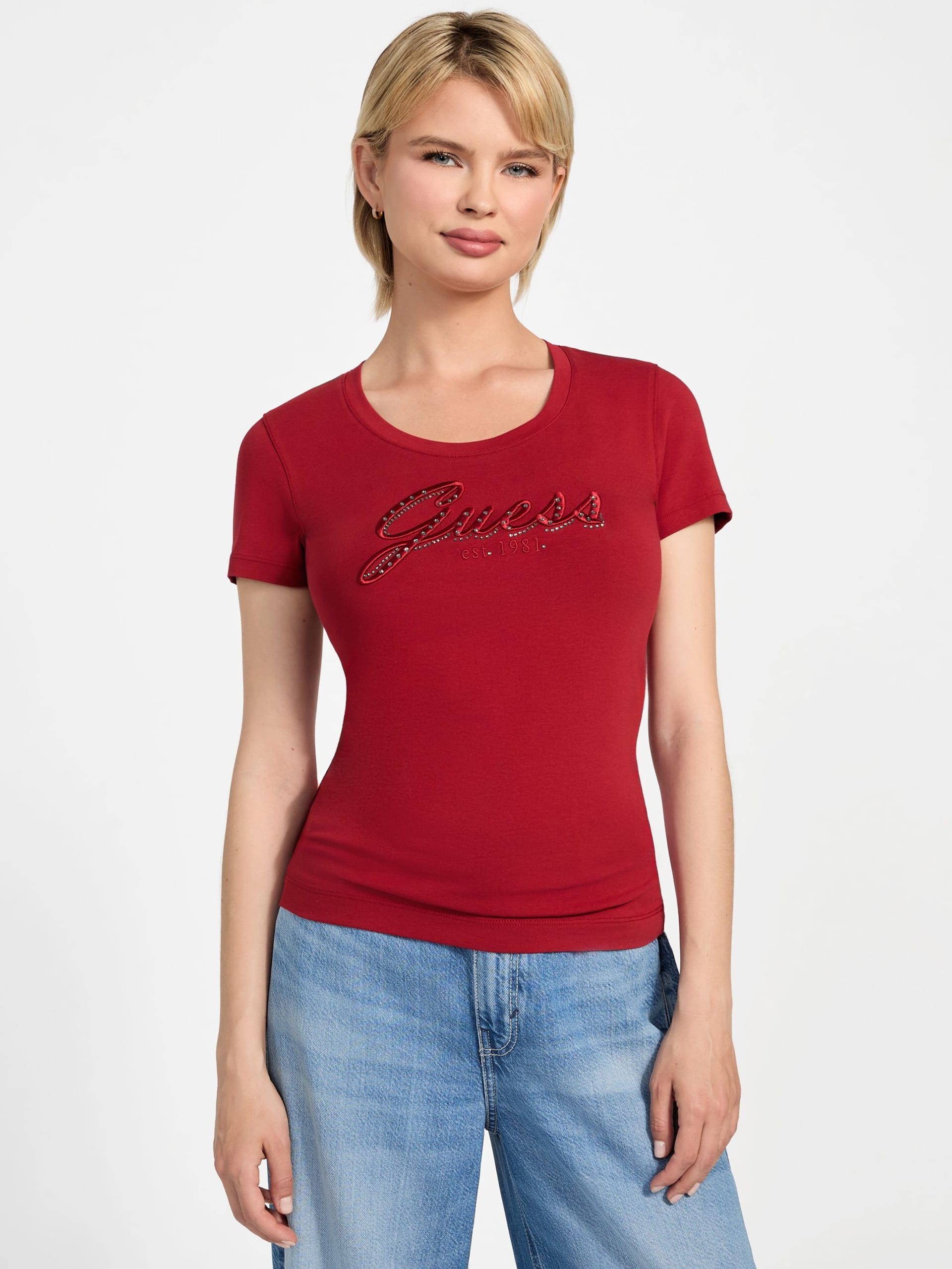 Camiseta Eco com Logo Bordado em Estilo Caligráfico