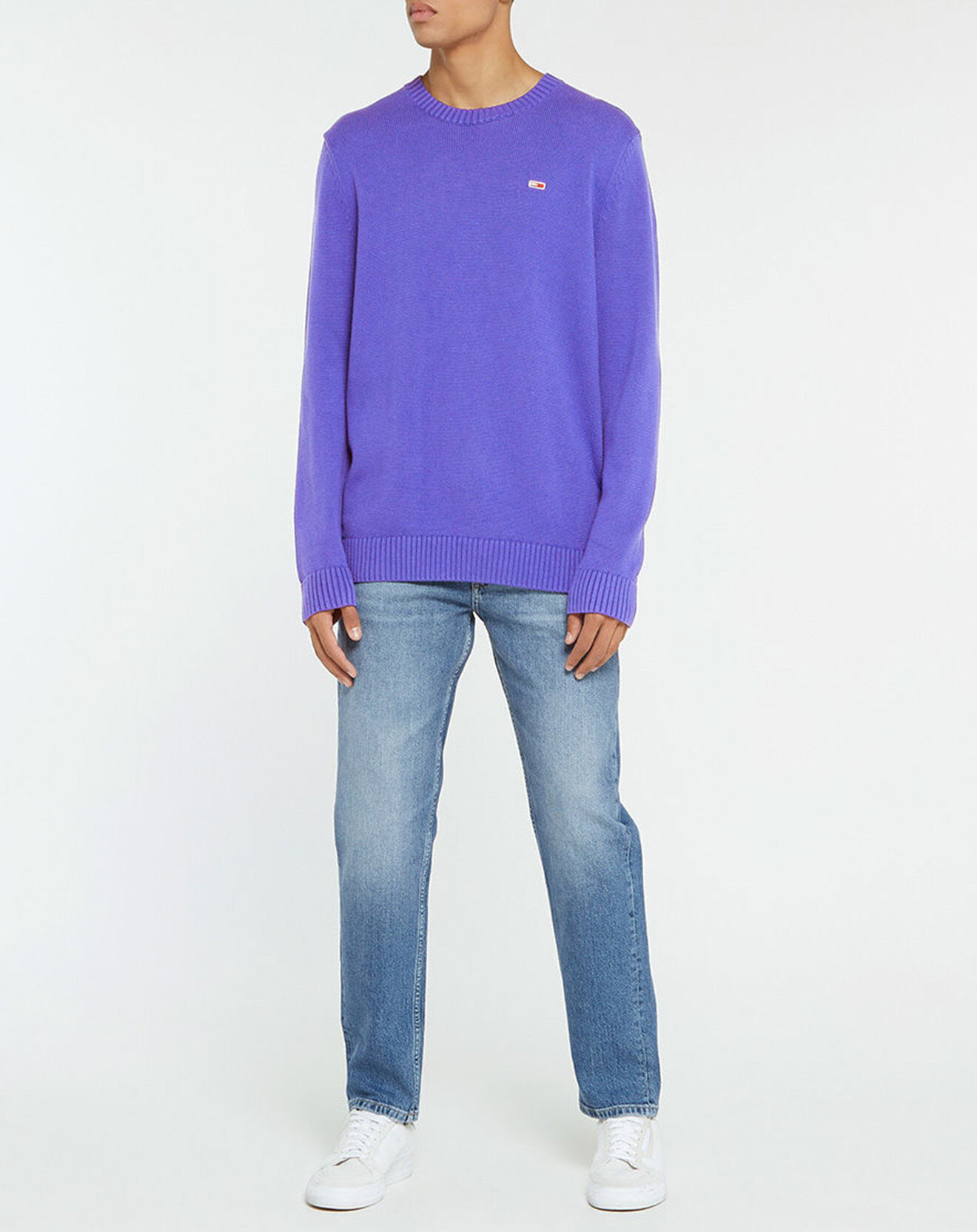 Tommy Jeans Pull Essential Mini Flag bleu électrique